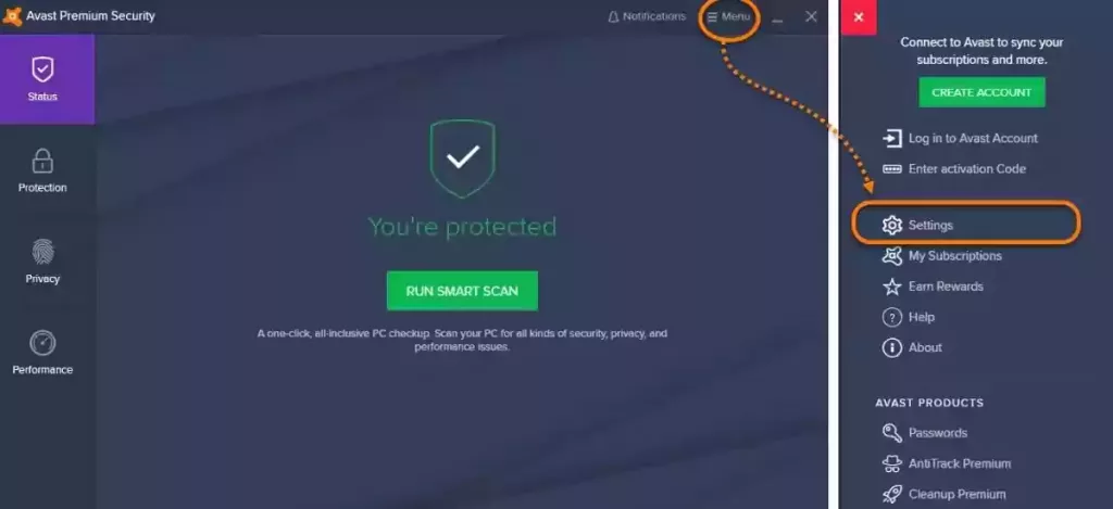 Exception In Avast